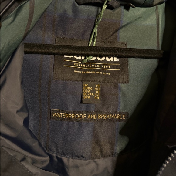 Barbour Bamburgh Waterproof Jacket Deep Navy Black Watch - Picture 3 of 5